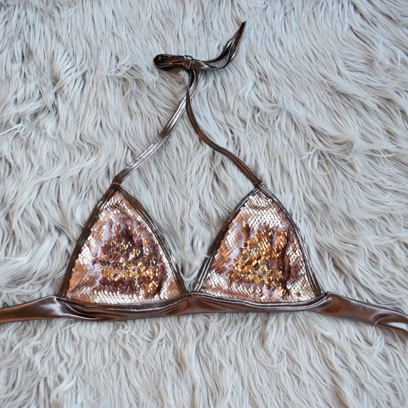 rose gold sequin bikini